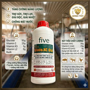 Gluco KC cam sã chai 1 lít. trợ sức, tăng lực, giải nhiệt cho thú cưng, gia súc và gia cầm