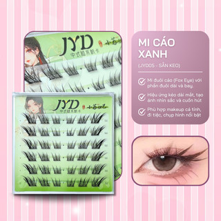 Mi giả không cần keo Jyd, mi đuôi cáo 12-14mm có thể tái sử dụng trong trang điểm, đi tiệc