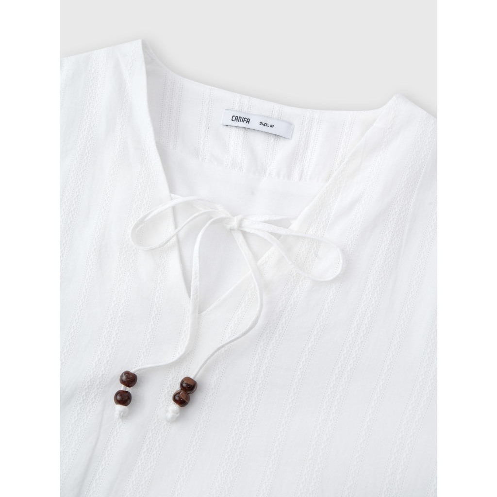Váy liền nữ CANIFA đầm babydoll dài tay dáng xòe tay bồng 6DS26S002