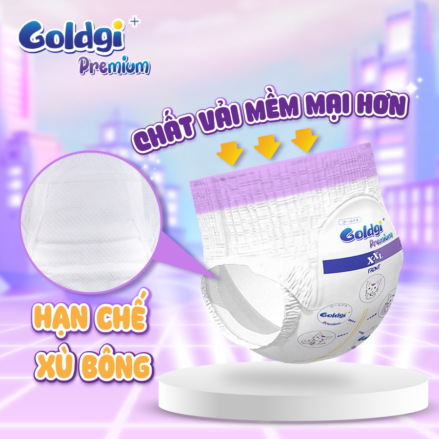 Bỉm Quần - Bỉm Dán Goldgi Cao Cấp Nhật Bản Mềm Mại Thoáng Khí