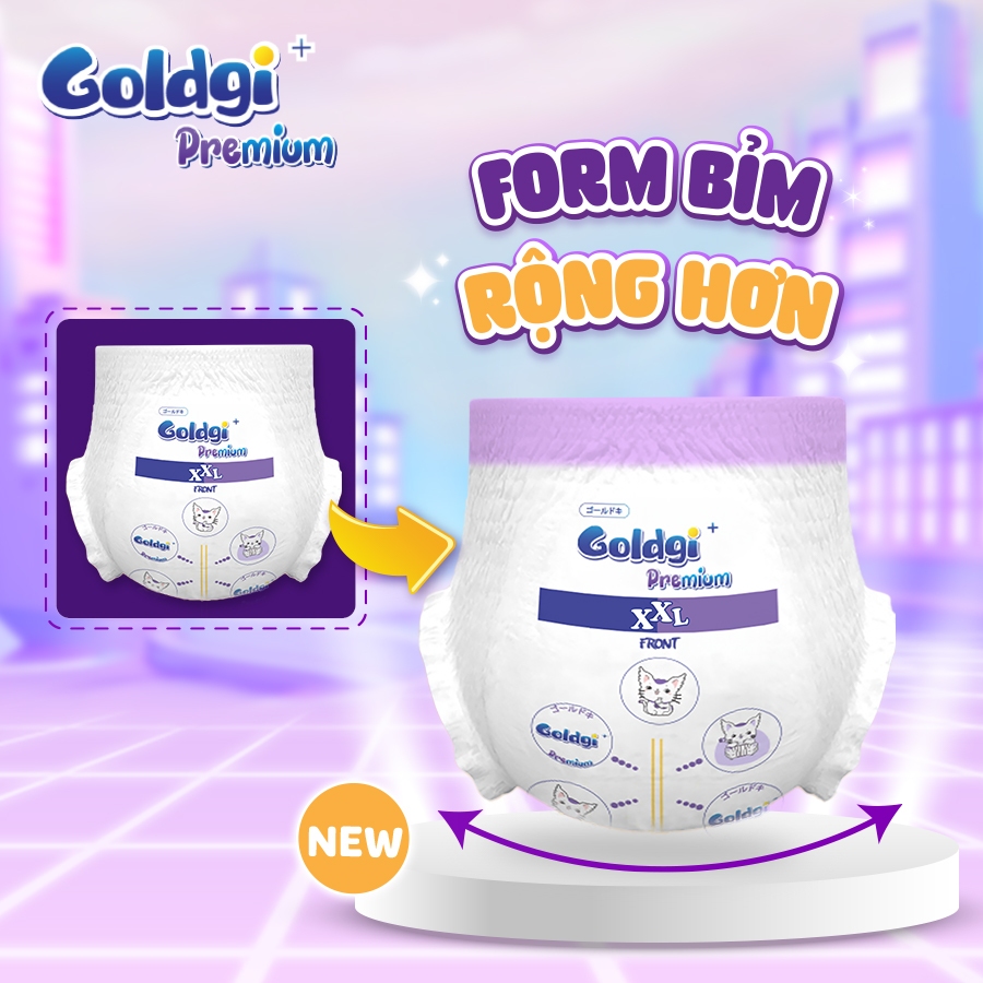 Bỉm Quần - Bỉm Dán Goldgi Cao Cấp Nhật Bản Mềm Mại Thoáng Khí