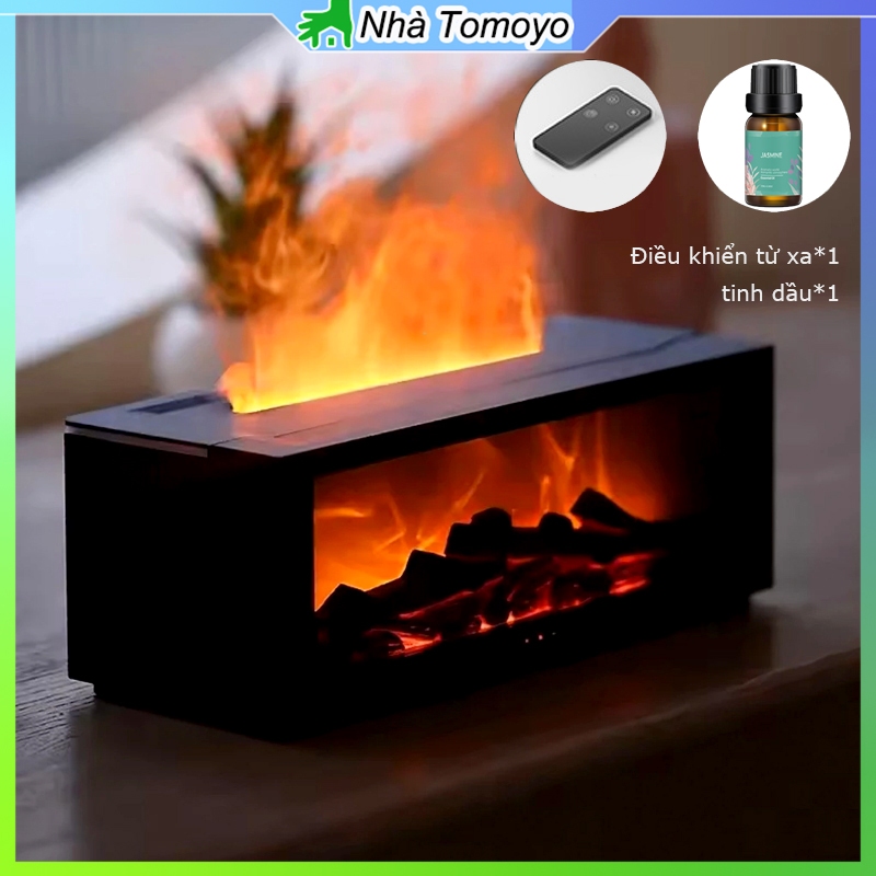 Máy Khuếch Tán Tinh Dầu Hiệu Ứng Ngọn Lửa – Đèn LED 7 Màu, Hẹn Giờ