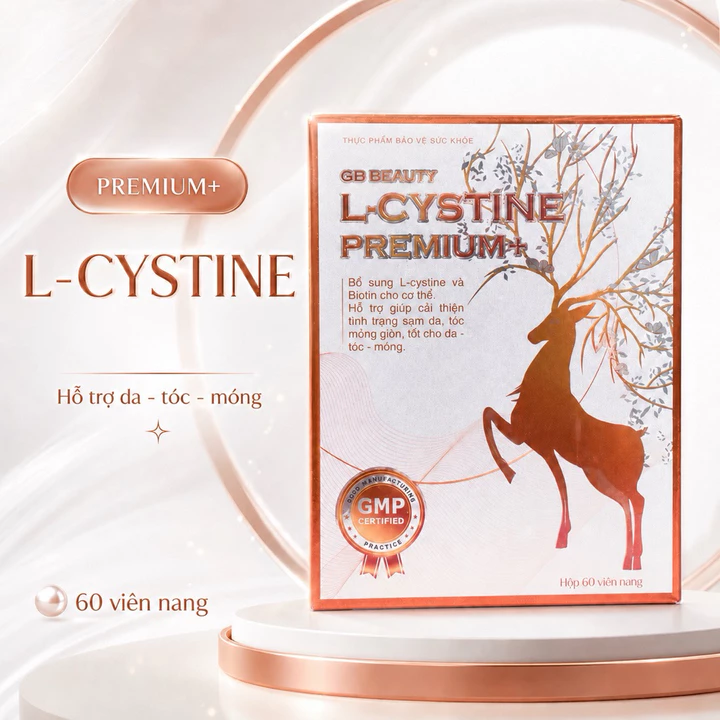 Viên Uống L-Cystine GBB Beauty Premium+ Hỗ Trợ Giảm Rụng Tóc, Mọc Tóc, Làm Đẹp Da (Hộp 60 Viên)