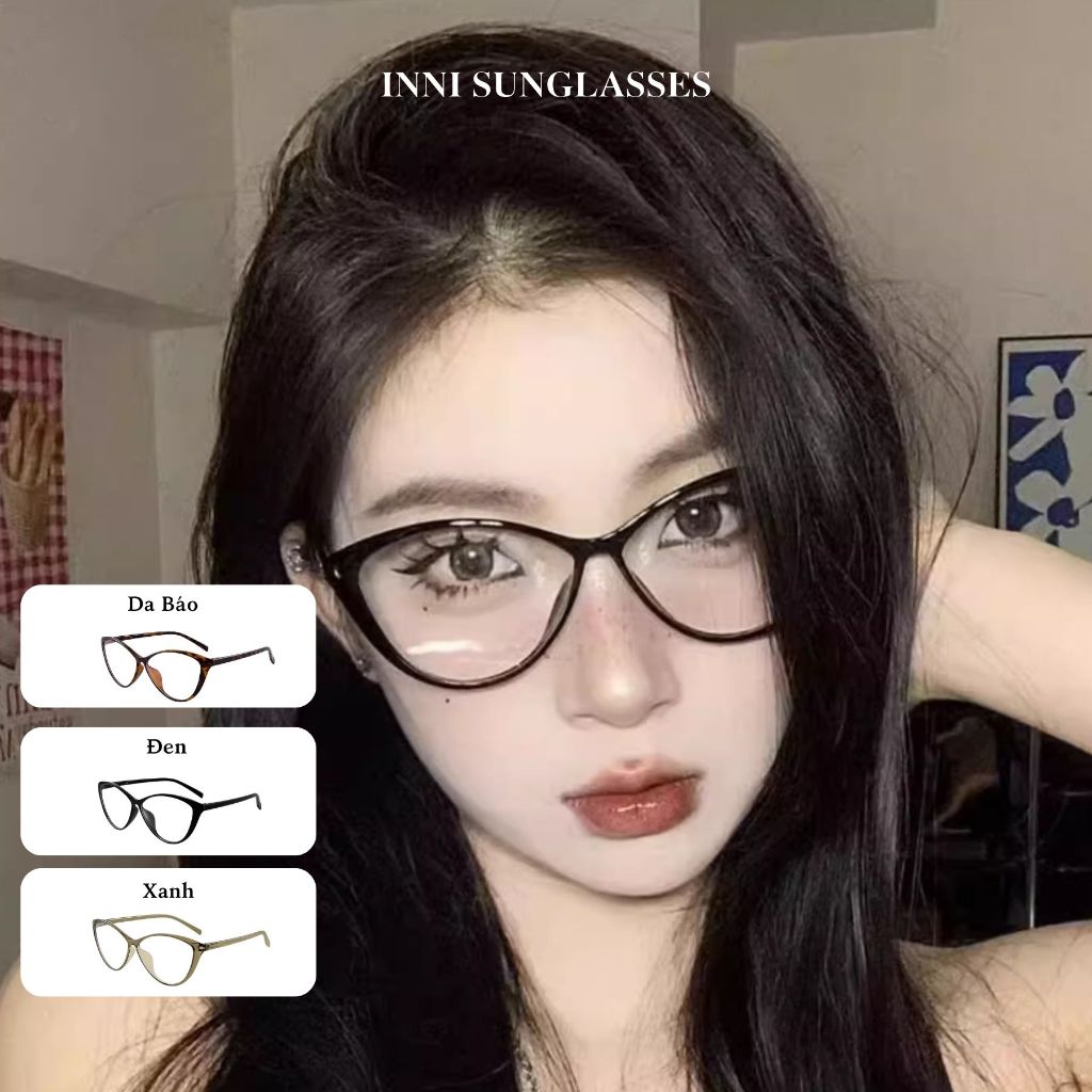 Gọng Kính Thời Trang INNI Form Mắt Mèo Cá Tính Kính Có Thể Lắp Độ Cận Phong Cách Hiện Đại 77299