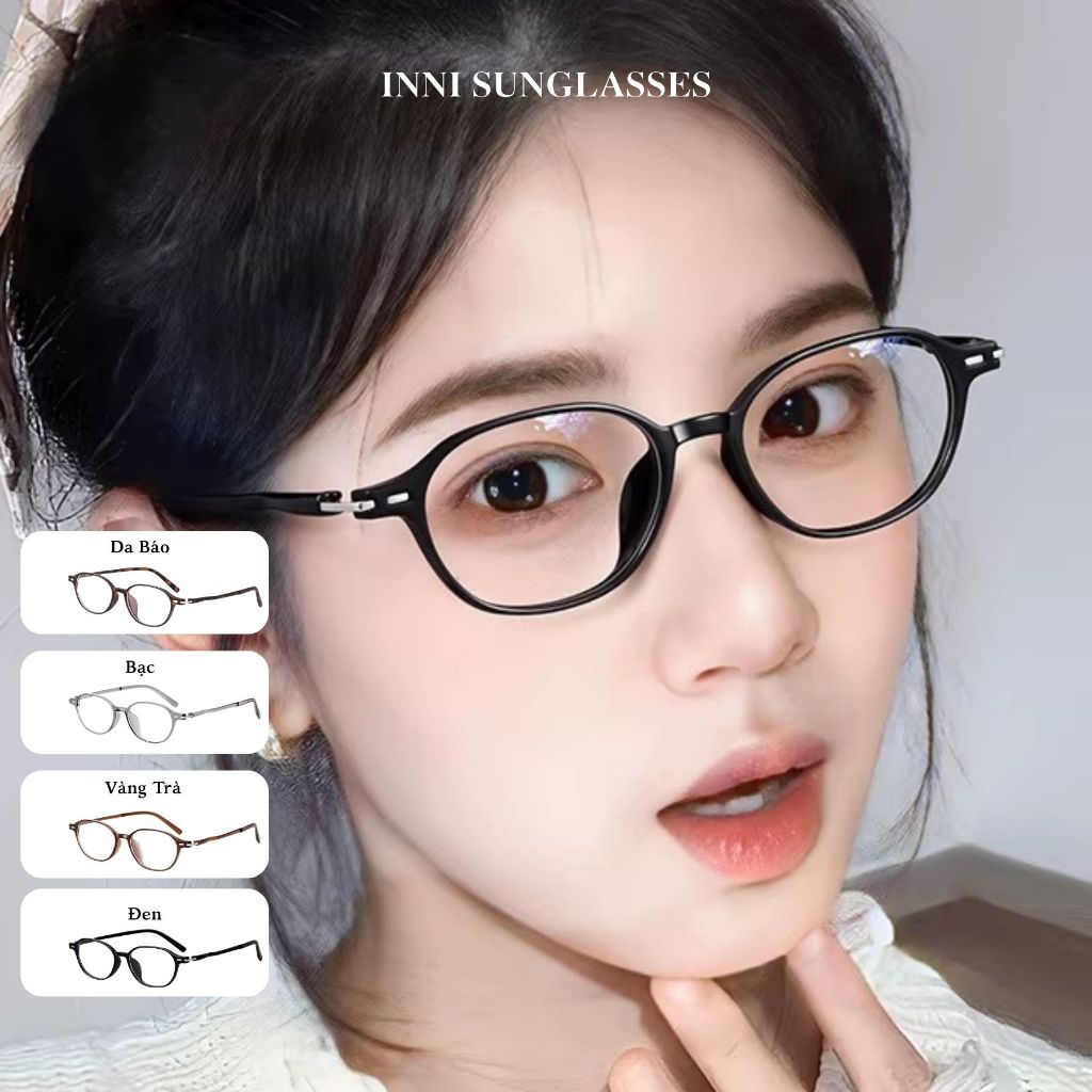 Kính Mắt Gọng Oval Nữ INNI Thời Trang, Gọng Kính Chống Ánh Sáng Xanh Thòi Trang Cho Nữ - Mã 6613
