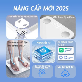 Bảo hành 3 năm-Cân điện tử （Mẫu mới 2026）Được Trang Bị Màn Hình LCD Bluetooth APP Thể Phân Tích Chỉ Số Cơ