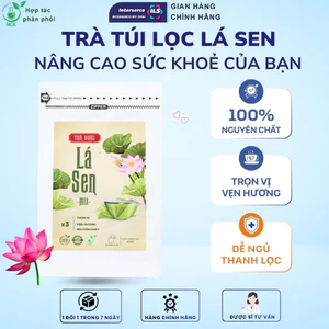 Trà lá sen giúp an thần dễ ngủ, Trà túi lọc 100% thảo dược nguyên chất nâng cao sức khoẻ hàng ngày