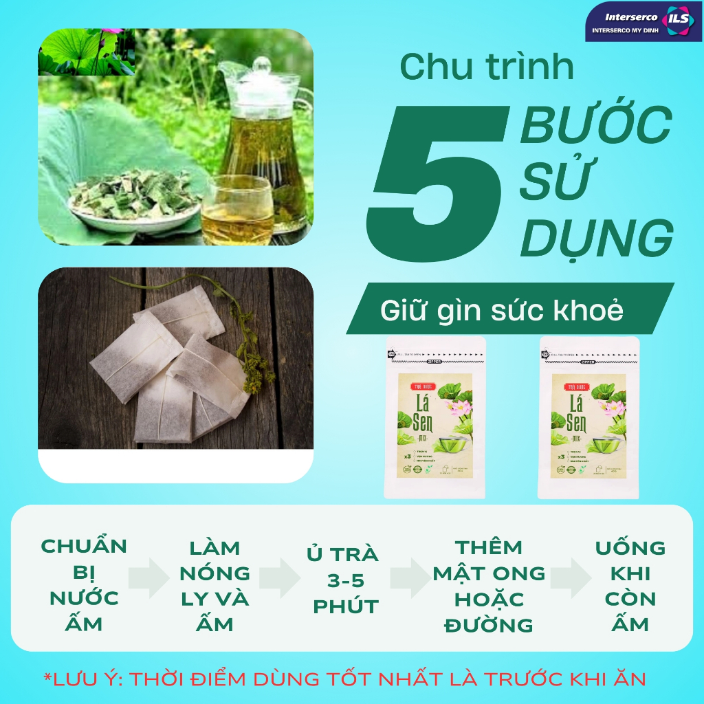 Trà lá sen giúp an thần dễ ngủ, Trà túi lọc 100% thảo dược nguyên chất nâng cao sức khoẻ hàng ngày
