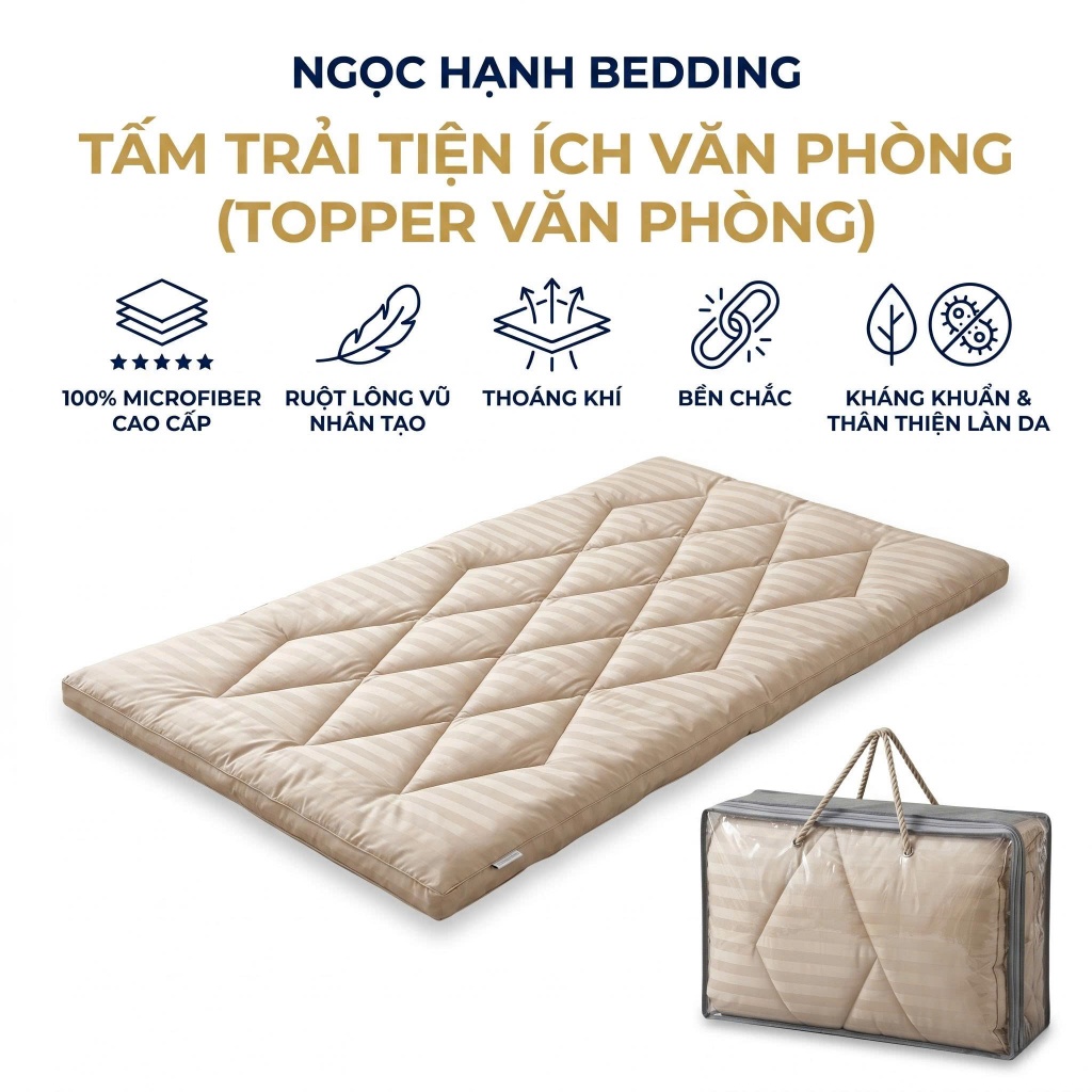 Tấm trải tiện ích, tấm trải ngủ văn phòng LÔNG VŨ ÊM ÁI, topper nệm du lịch - Ngọc Hạnh Bedding