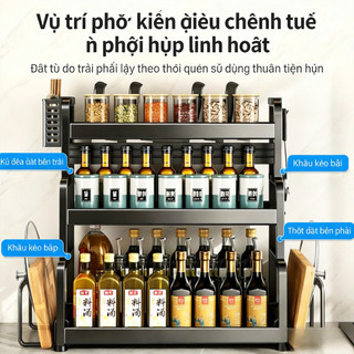 Giá đựng gia vị nhà bếp, Giá Úp Dao Thớt Chai Dầu Sơn Tĩnh Điện Chắc Chắn, Tiết Kiệm Không Gia