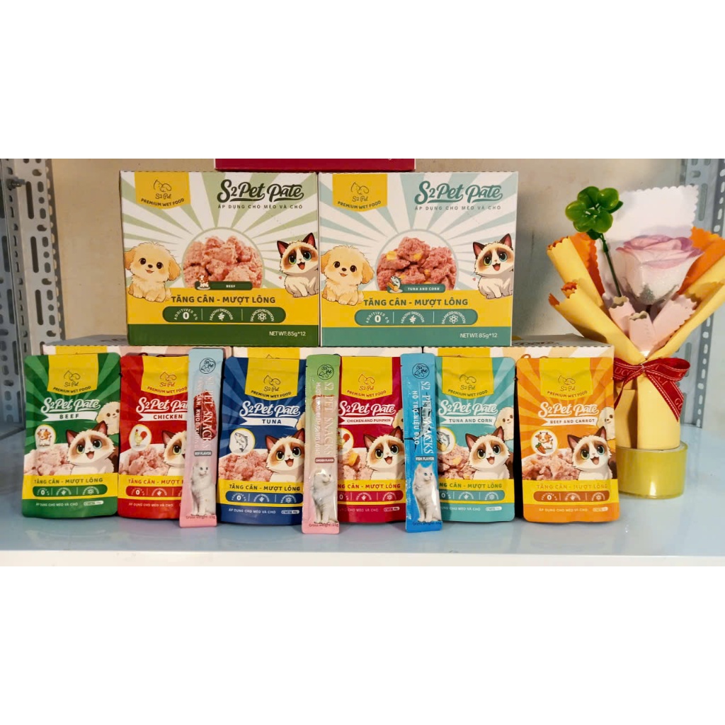 [Pate 85G] S2PET Cho Chó Mèo Mềm Mịn Dễ Ăn Bổ Sung Nước Tự Nhiên