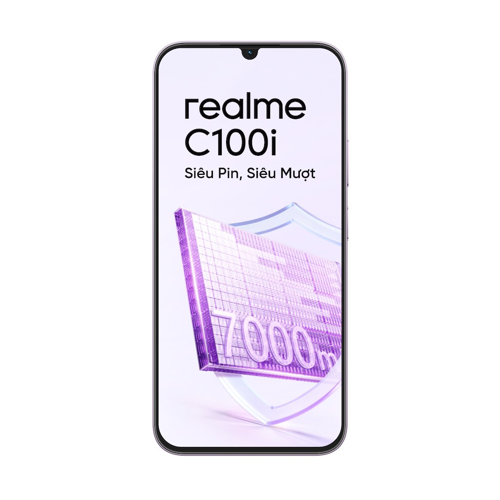 Điện thoại realme C100i Điện Thoại 4GB 128GB, Pin 7000mAh, 120Hz, NFC, IP64, Android 16