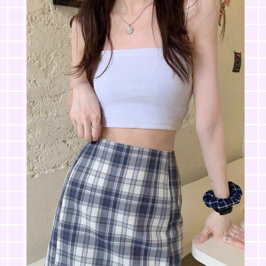 Áo Quây Dây Mảnh SICILY Ôm Body Cotton Co Giãn 4 Chiều Croptop Nữ Freesize Trắng/Đen