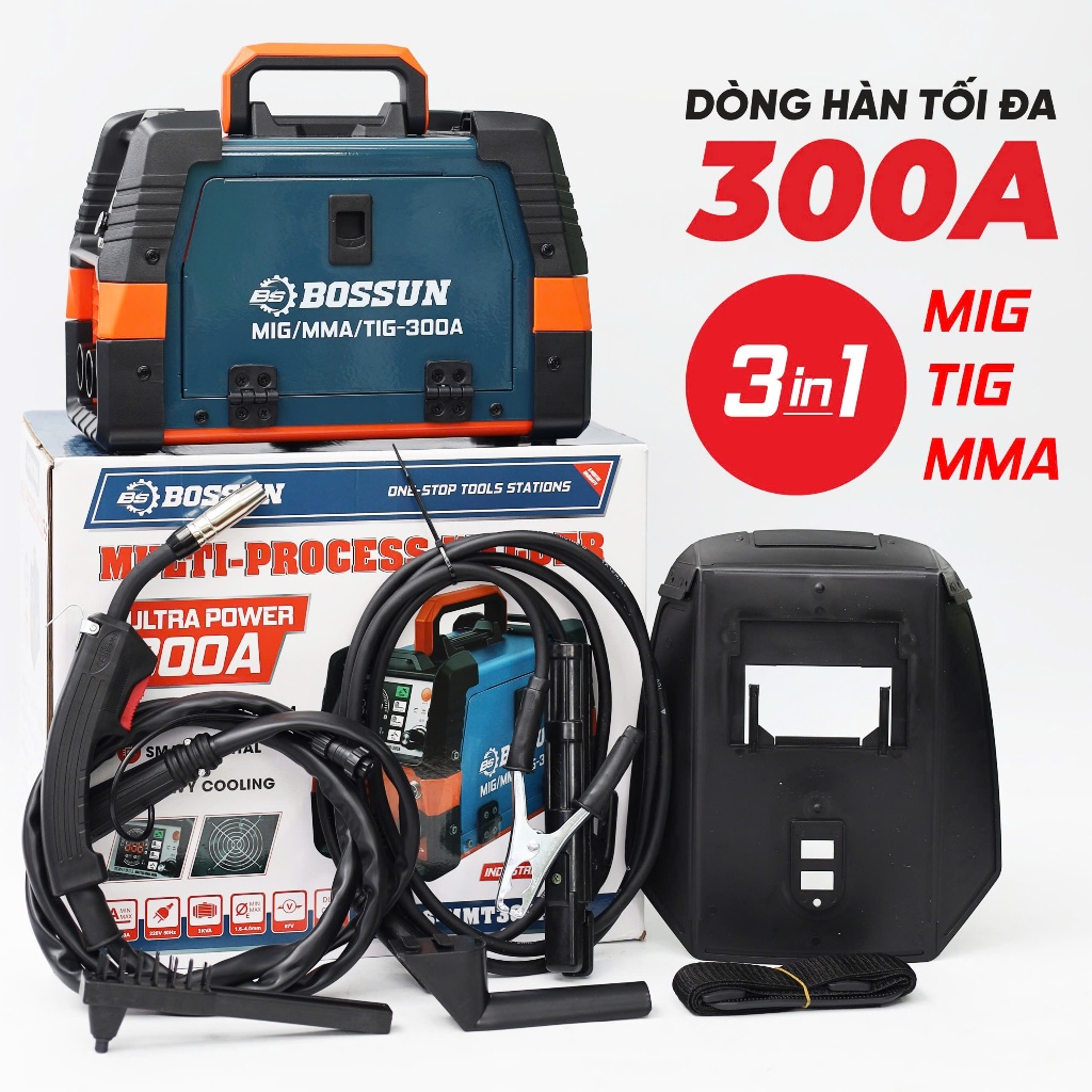 Máy Hàn BOSSUN BS-MMT300A, Chuyên Đi Công Trình, Dòng Hàn 300A,3 Chế Độ Hàn Que, Hàn MIG, Hàn TIG