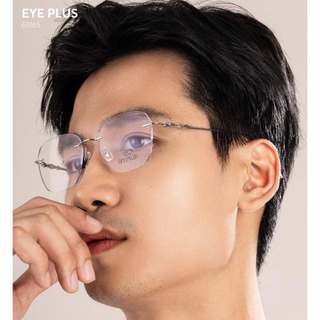 Gọng Kính Cận Khoan Dáng Đa Giác 68165 Eye Plus Gọng Titanium Mảnh Nhẹ Thời Trang Cho Cả Nam Nữ
