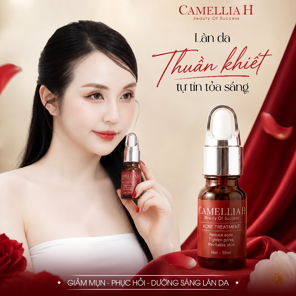 Tinh chất chăm sóc da giảm mụn Camellia H hỗ trợ giảm mụn dưỡng da mềm mịn