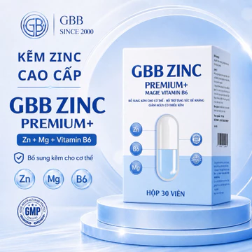 Viên uống kẽm ZinC GBB Premium+ bổ sung kẽm, hỗ trợ tăng sức khỏe nam giới (1H/30 viên)