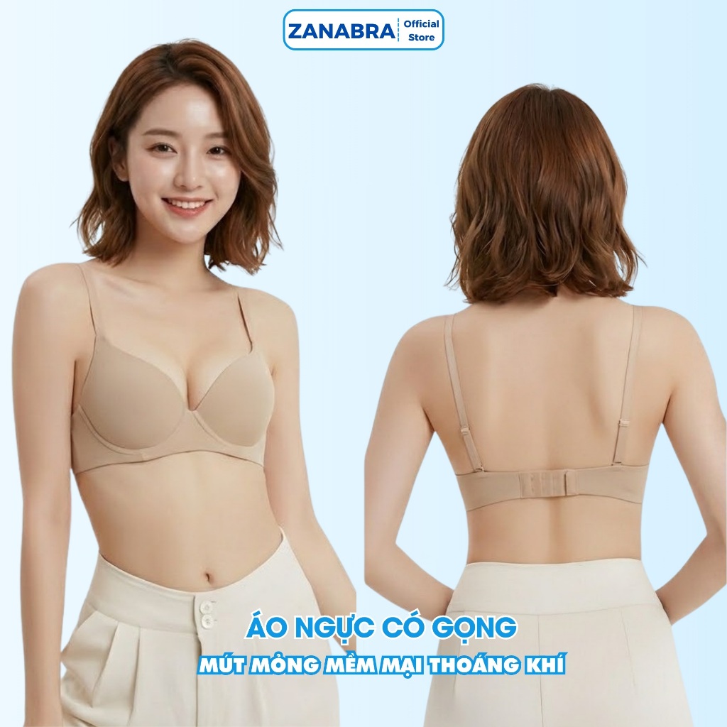 Combo 3 Áo ngực nâng ngực có gọng, Áo lót nữ su trơn mút vừa, không bị hằn da ZANABRA A522
