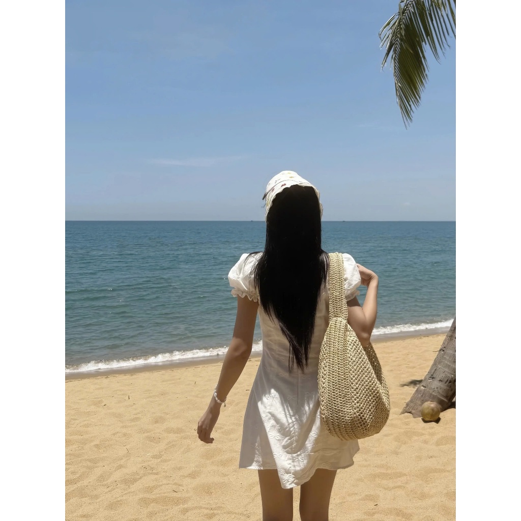 Đầm Nữ BISLAC DRESS Chất Xô Thêu Hoa Chiết Eo Tôn Dáng SECODEE