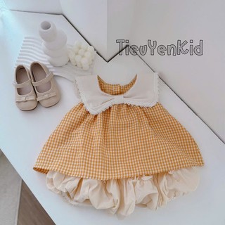 Quần áo trẻ em, Set thô vàng cổ nơ bé gái 9-26kg S2142 Tiểu Yến KID
