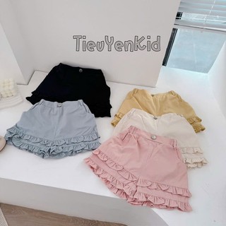Quần trẻ em, Quần kaki bé gái nhiều màu phối bèo gấu quần 9-26kg Q222 Tiểu Yến KID