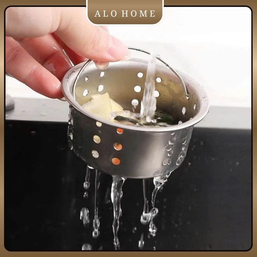 Lọc Rác Inox Bồn Rửa ALOHOME Chống Tắc Cống, Lưới Lọc Rác Thoát Nước Nhà Bếp Tiện Dụng