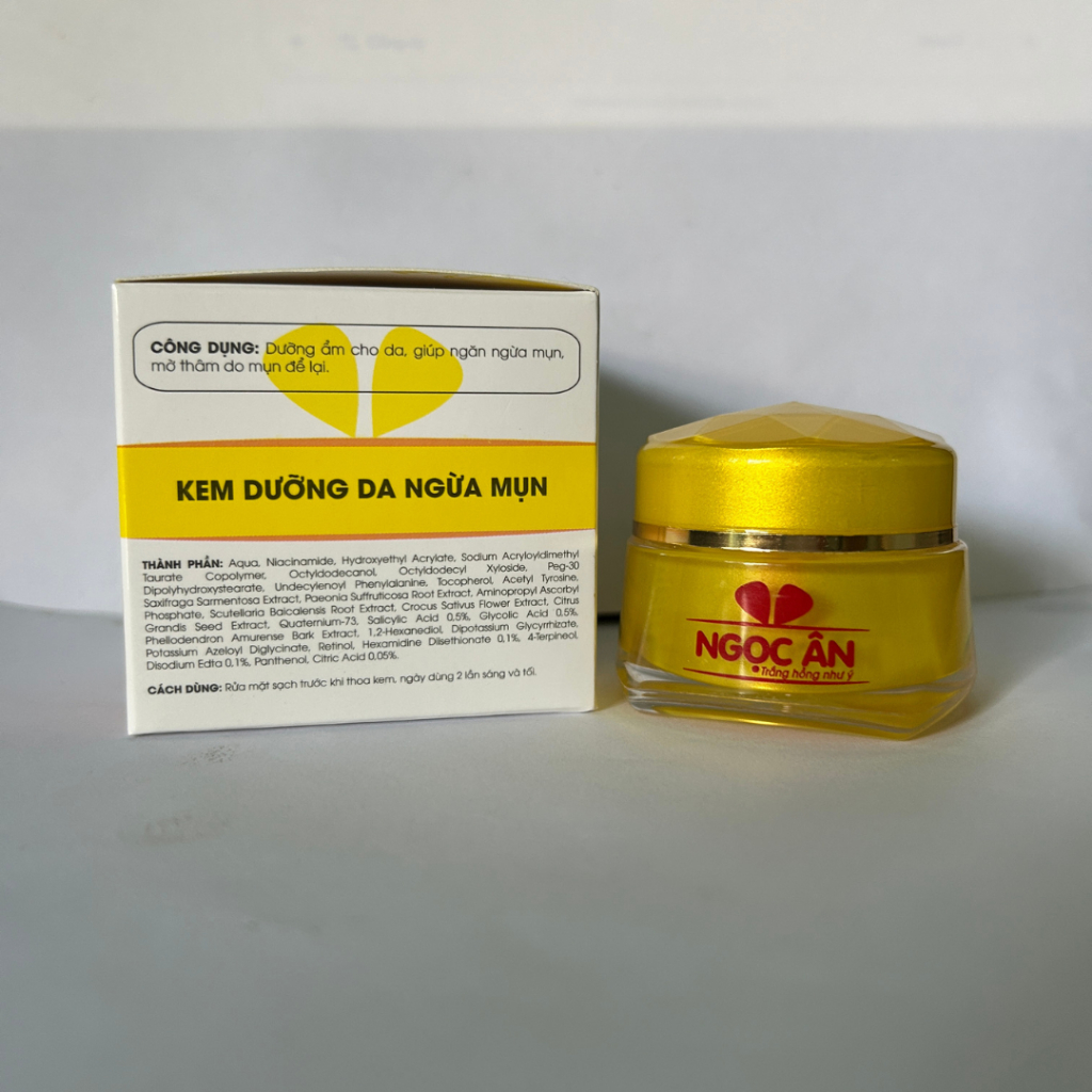 Kem Ngọc Ân Dưỡng Trắng Da Ngừa Mụn Hỗ Trợ Cấp Ẩm Cho Da Collagen 10g (Trắng Vàng)