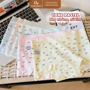 Quần Lót Nữ Dáng Đùi Cotton Viền Su Ôm Mông, Quần Chip Lót Đáy Kháng Khuẩn Thoáng Khí AMYBRA L6005