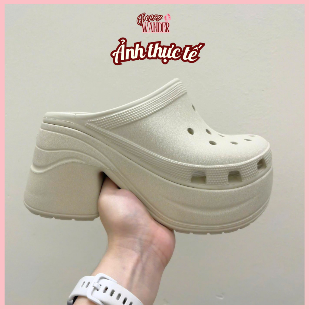 Dép Sục Đế Cao 7cm Gót Vuông Bản Đẹp Chất Liệu EVA Nhẹ Êm, Dép Thời Trang Hè 2026 Tặng Kèm Charm
