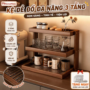 Kệ Để Ly Cốc HomeMate Bằng Gỗ Tre Cao Cấp, Kệ Trưng Bày Đa Năng Nhiều Tầng Phong Cách Tối Giản