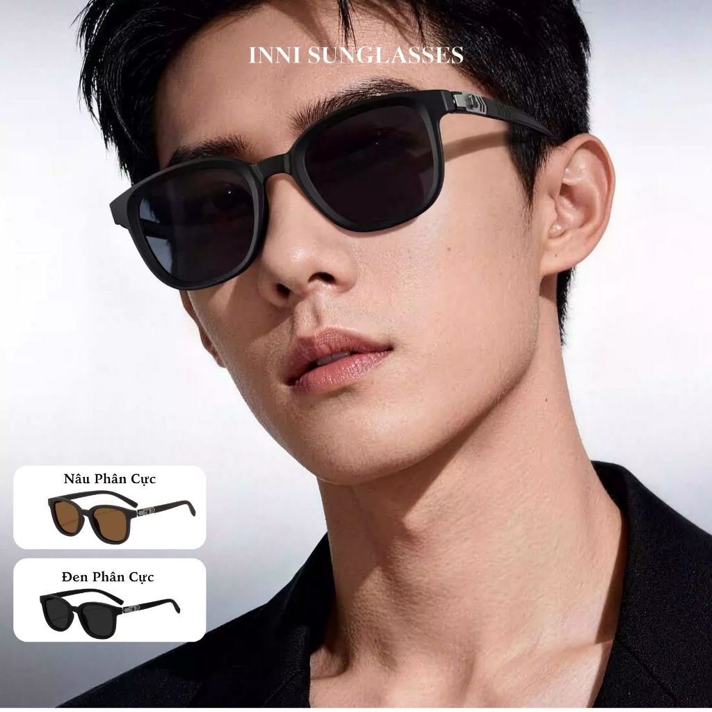 Kính Mát Thời Trang INNI 1254 Kính Râm·Gọng Đen Unisex, Form Vuông Dễ Đeo, Chống UV Bảo Vệ Mắt