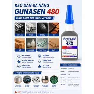 Keo Dán Cao Su 480  Gunasen Chuyên Dụng Keo Dán Lốp Xe Máy Ô Tô Cao Su Các Loại Siêu Chắc 20G