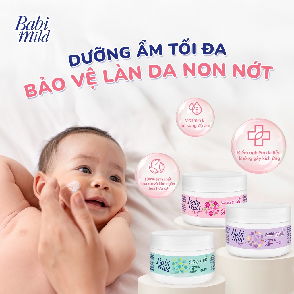 Combo 3 Kem dưỡng da Babi Mild 50Gx3