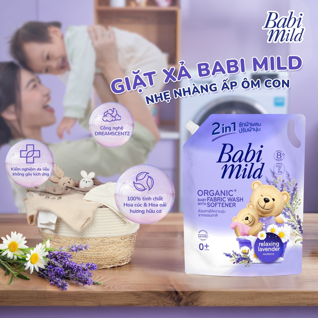 Combo 2 Nước Giặt Xả Dịu Nhẹ Cho Bé Hương Sakura & Lavender 2.4Lx2