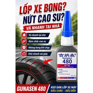 Keo Dán Cao Su 480  Gunasen Chuyên Dụng Keo Dán Lốp Xe Máy Ô Tô Cao Su Các Loại Siêu Chắc 20G