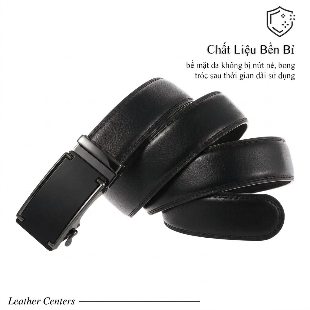 Thắt Lưng Nam Cao Cấp TLCN, Da Chống Xước Không Bong Tróc Chính Hãng Dây Nịt Da Khóa Tự Động