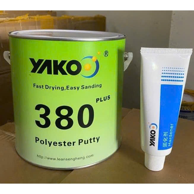 Matit bả kim loại nhanh khô AYKOO 380 4KG + đóng rắn | Bả sơn ô tô – cơ khí bả kim loại