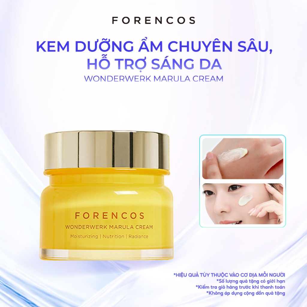 Kem Dưỡng Ẩm Ban Đêm Hỗ Trợ Trắng Da, Giảm Nám, Tàn Nhang Làm Đều Màu Da FORENCOS MARULA 15g/ 50ml
