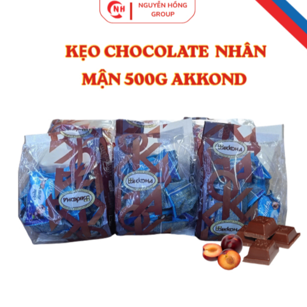 Kẹo Socola Ledi Noch Nhân trái cây AKKOND Nga - Kẹo Socola Nga Nhập Khẩu Chính 500g Hãng
