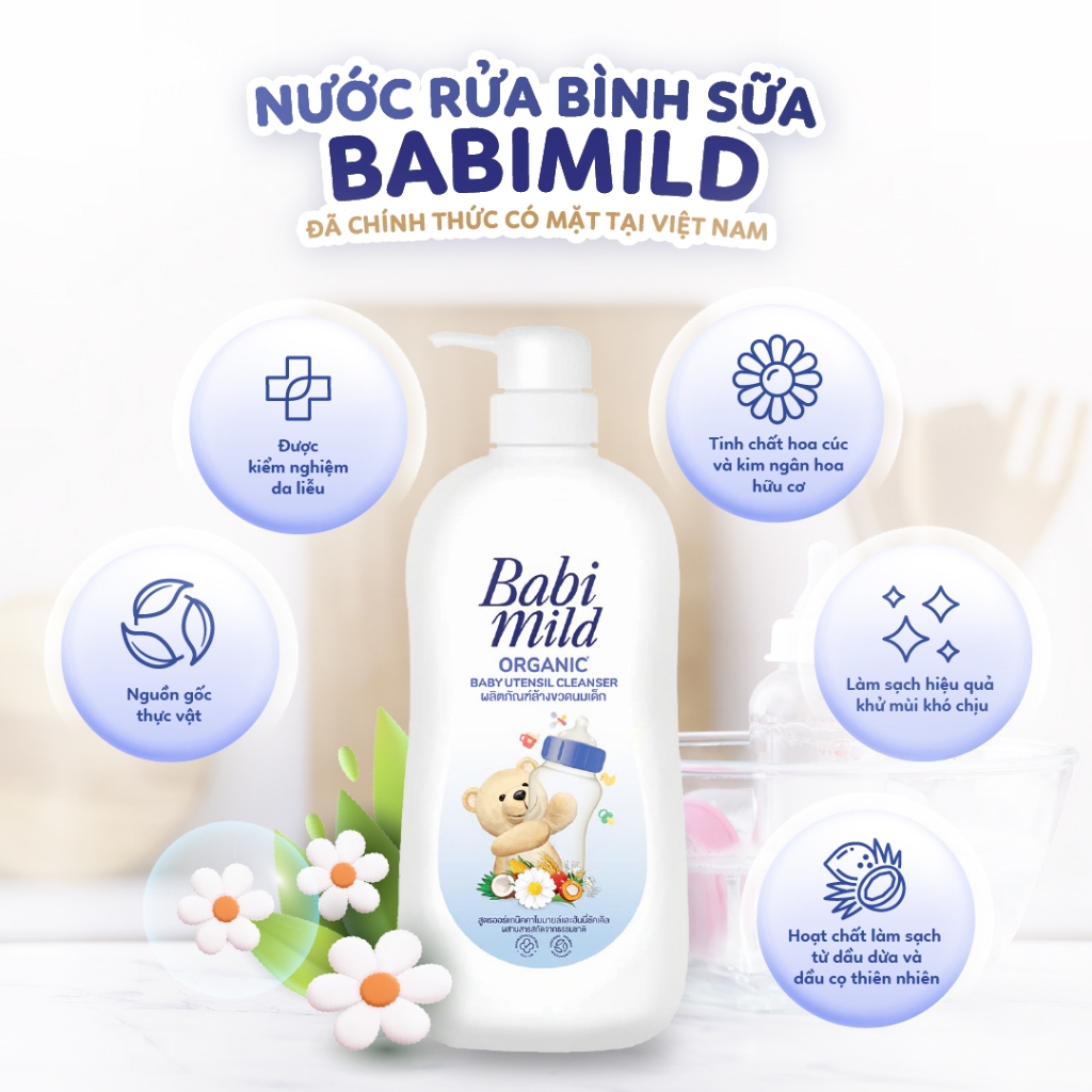 Combo 3 Nước rửa bình sữa Babi Mild 590MLx3