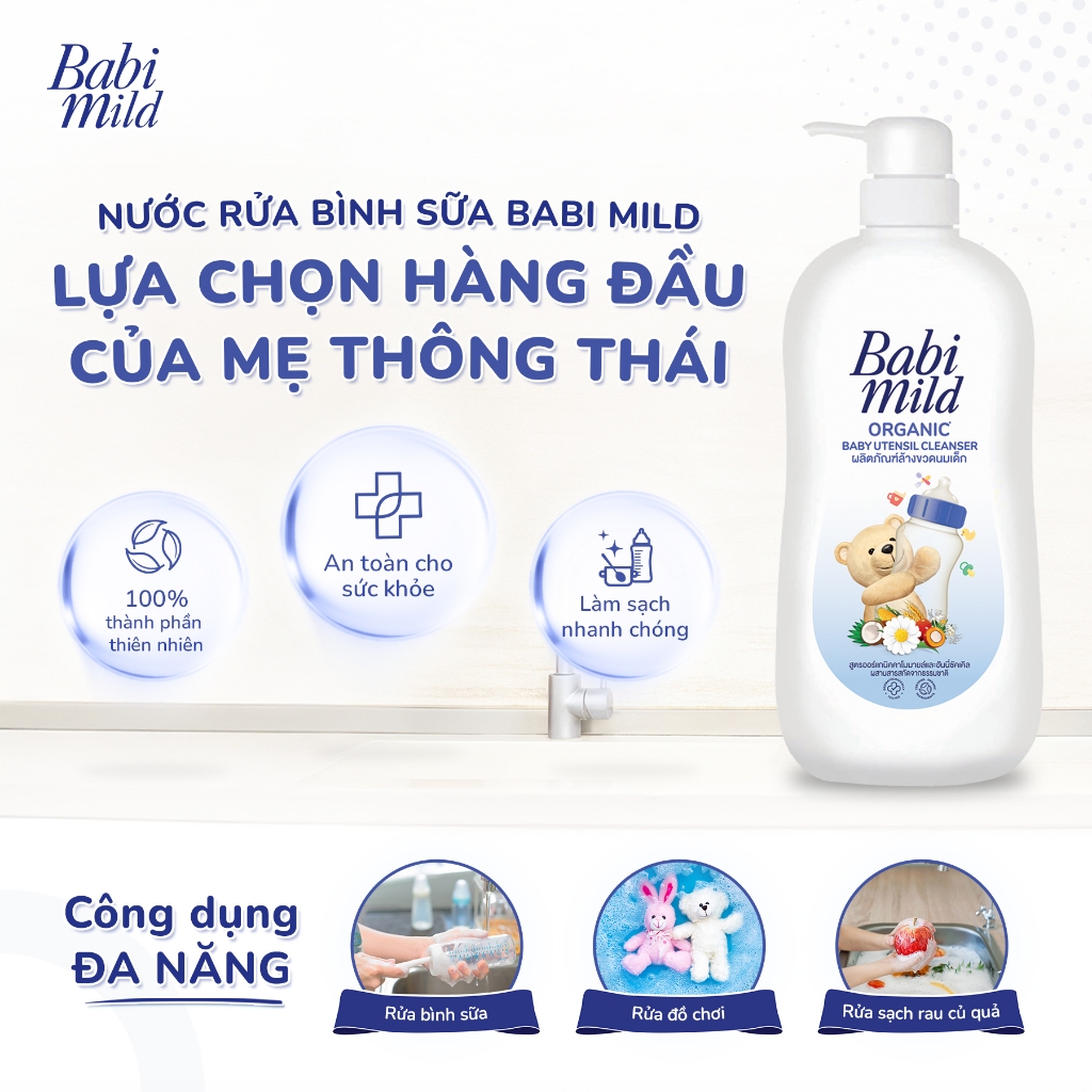 Combo 3 Nước rửa bình sữa Babi Mild 590MLx3