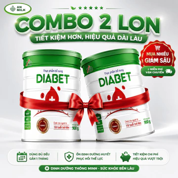 [Combo 2] Lon Sữa Diabet 900g - Ổn Định Đường Huyết, Bổ Sung Đường Isomalt Cho Người Tiểu Đường