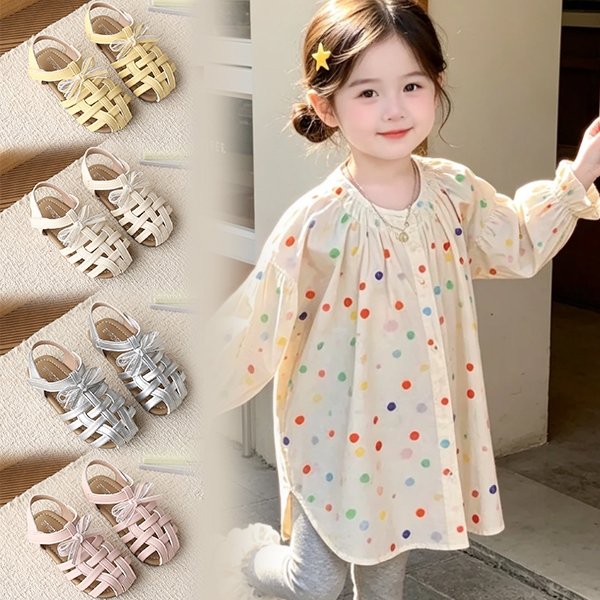 Bella Neman Giày trẻ em nữ ngọt ngào, đan móc nơ ren, êm chân chống trượt, đi chơi đi học đều được