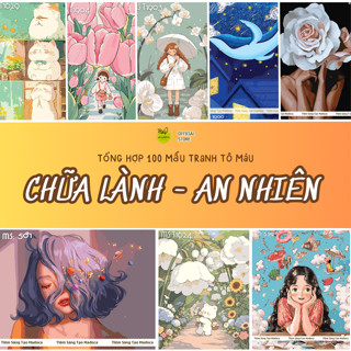 [HỎA TỐC] Tranh tô màu theo số, tranh số hóa CHỮA LÀNH - AN YÊN, đã căng khung 40x50cm