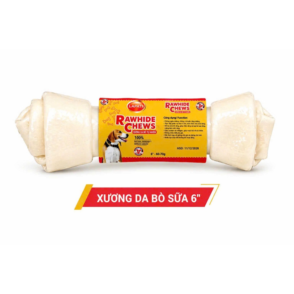 Thanh Da Bò Sữa 1 Cục Cho Chó Fonti Inu Size 6"-12"