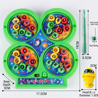 Đồ Chơi Câu Cá Nam Châm Gồm 4 Hồ Câu - Dùng Pin - Có Nhạc Giải Trí