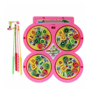Đồ Chơi Câu Cá Nam Châm Gồm 4 Hồ Câu - Dùng Pin - Có Nhạc Giải Trí