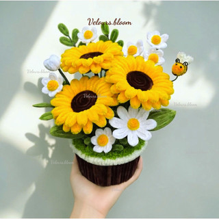 [Velours.bloom] Set Quà Tốt Nghiệp "Hướng Dương Khởi Đầu" - Hoa Kẽm Nhung Handmade Cao Cấp (Có Sẵn & Set DIY)