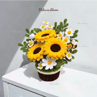 [Velours.bloom] Set Quà Tốt Nghiệp "Hướng Dương Khởi Đầu" - Hoa Kẽm Nhung Handmade Cao Cấp (Có Sẵn & Set DIY)
