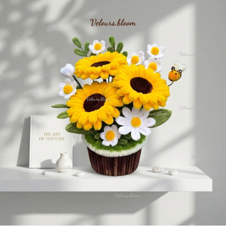 [Velours.bloom] Set Quà Tốt Nghiệp "Hướng Dương Khởi Đầu" - Hoa Kẽm Nhung Handmade Cao Cấp (Có Sẵn & Set DIY)